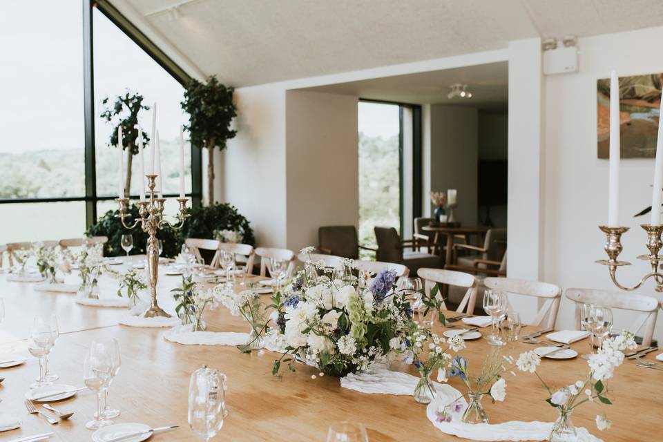 Blue & White table arrangement