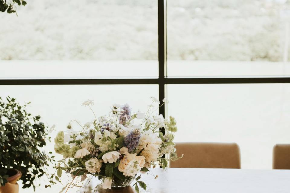 A June Blue and White Wedding