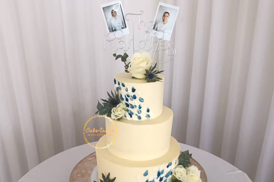 Three tier Buttercream finish