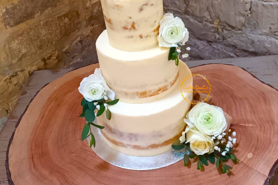 Semi-naked Cake with Flowers