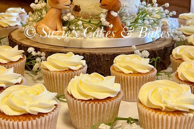 Semi-naked one tier & cupcakes