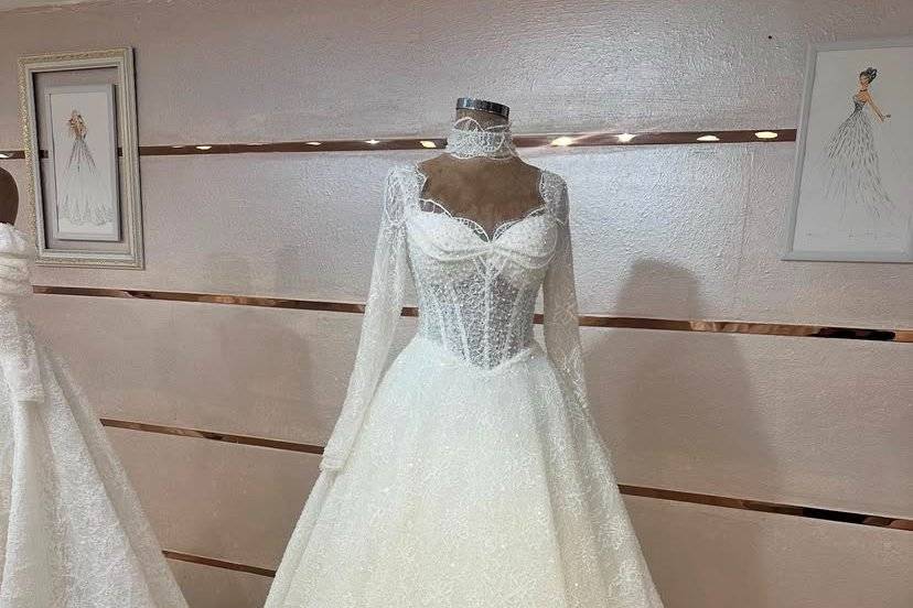 French Laced A line gown