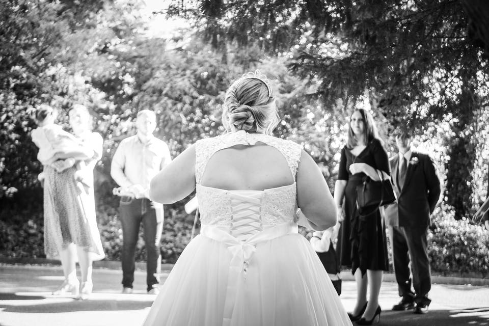 Behind the bride