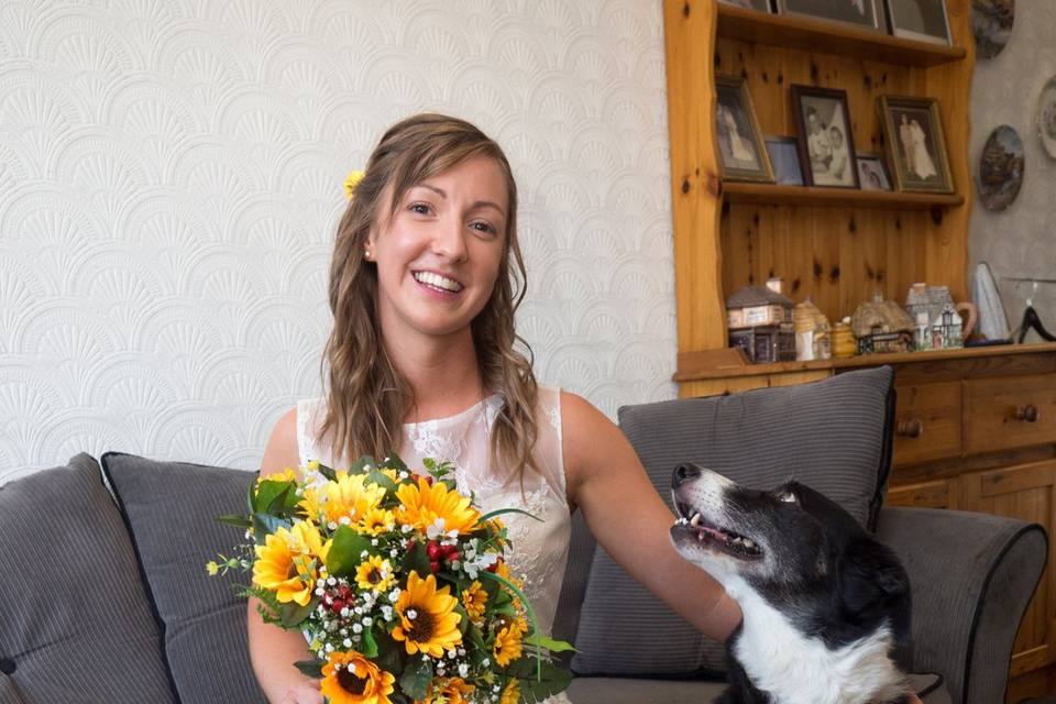 Bride with Dog