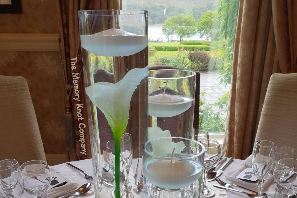 Tall wedding centrepiece hire