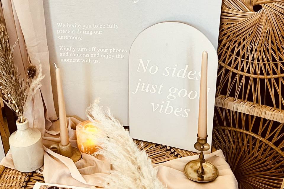 Signage unplugged ceremony