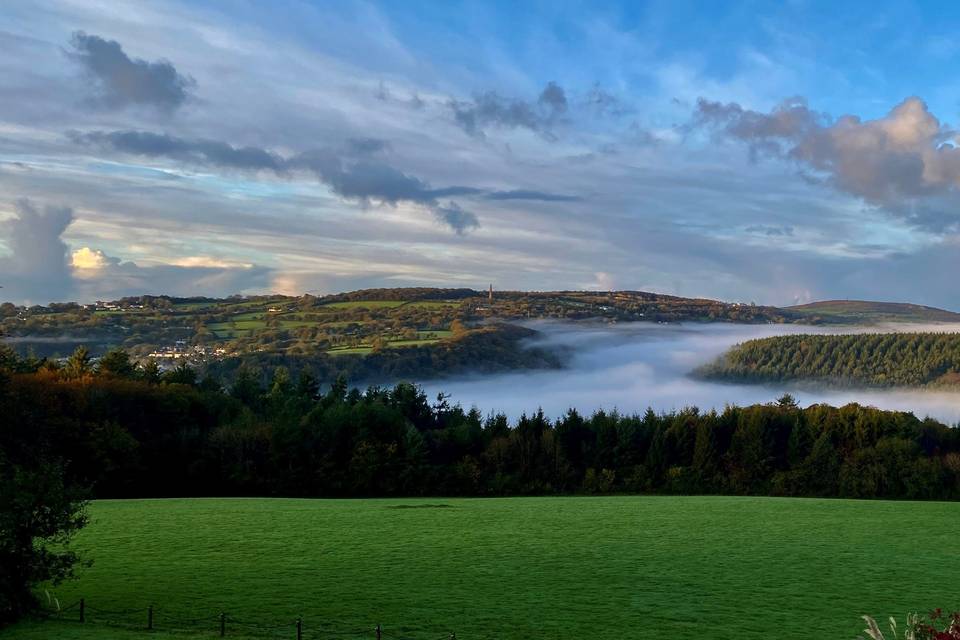 Autumn mist above the Tamar