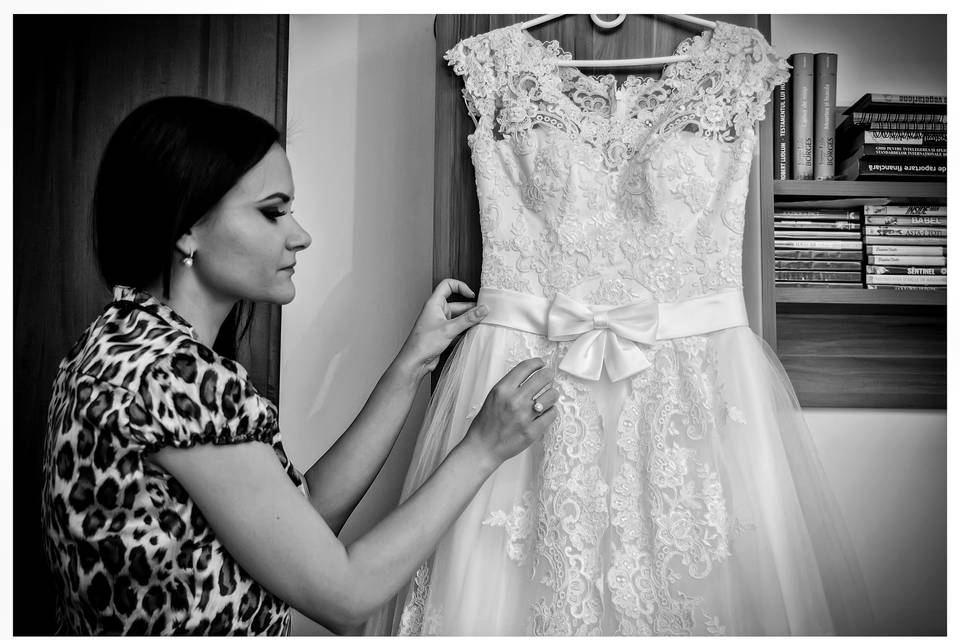 Admiring the dress