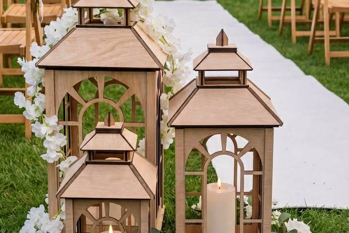 Wooden Floor Lanterns