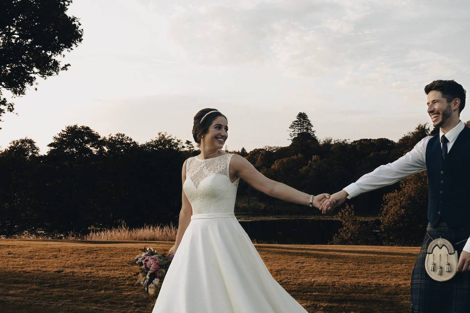 Romantic hand-holding