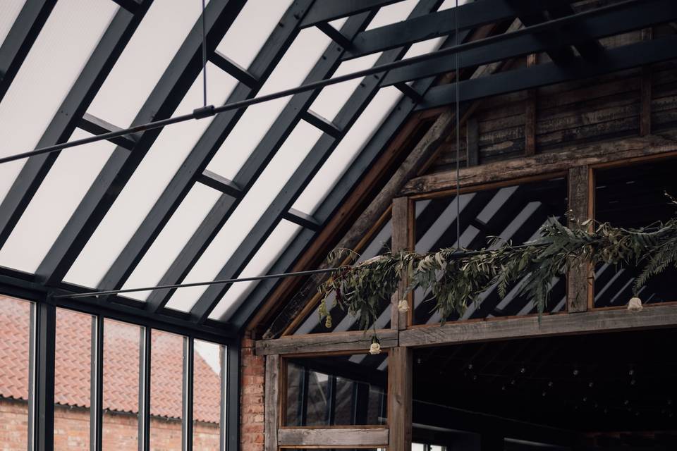 Orangery with rustic chairs