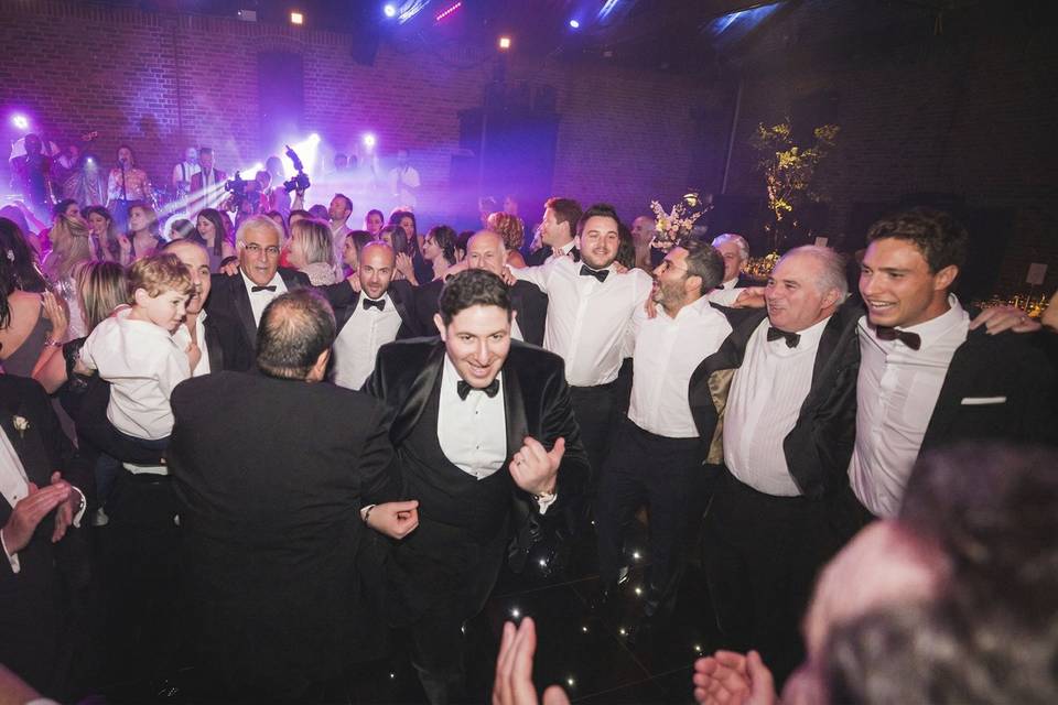 Black tie wedding bands