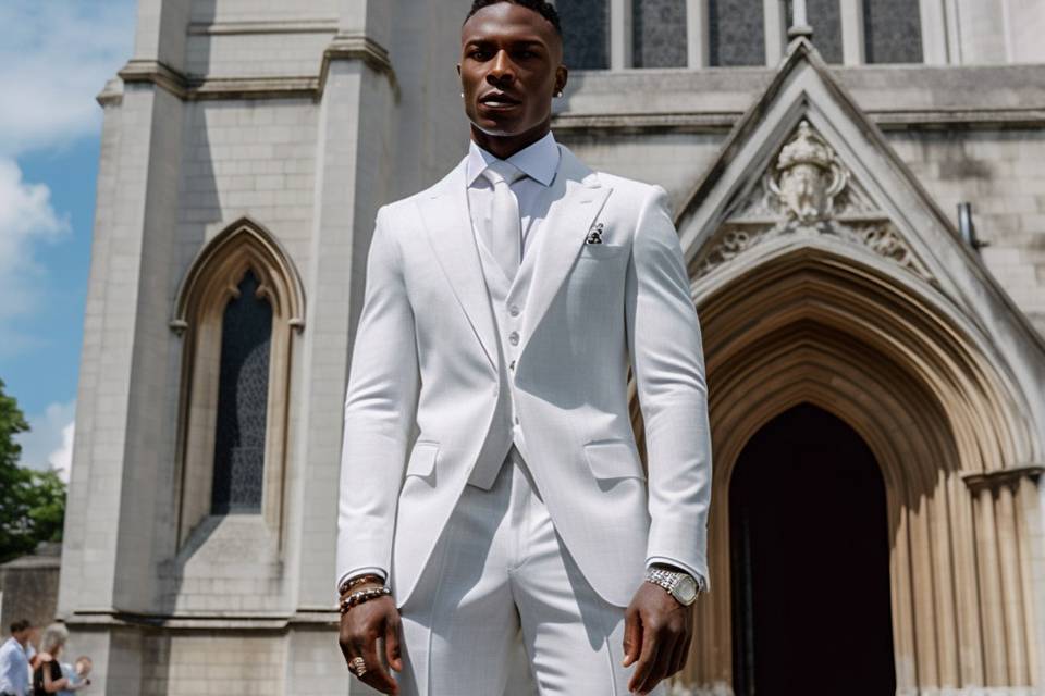 All white 3pc suit