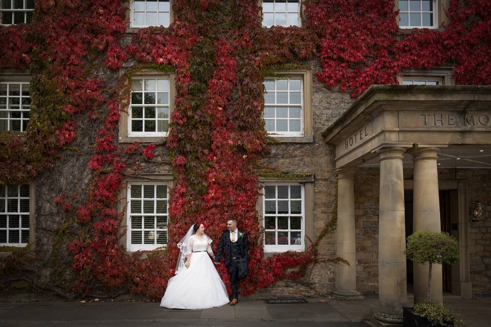 Autumn front of hotel