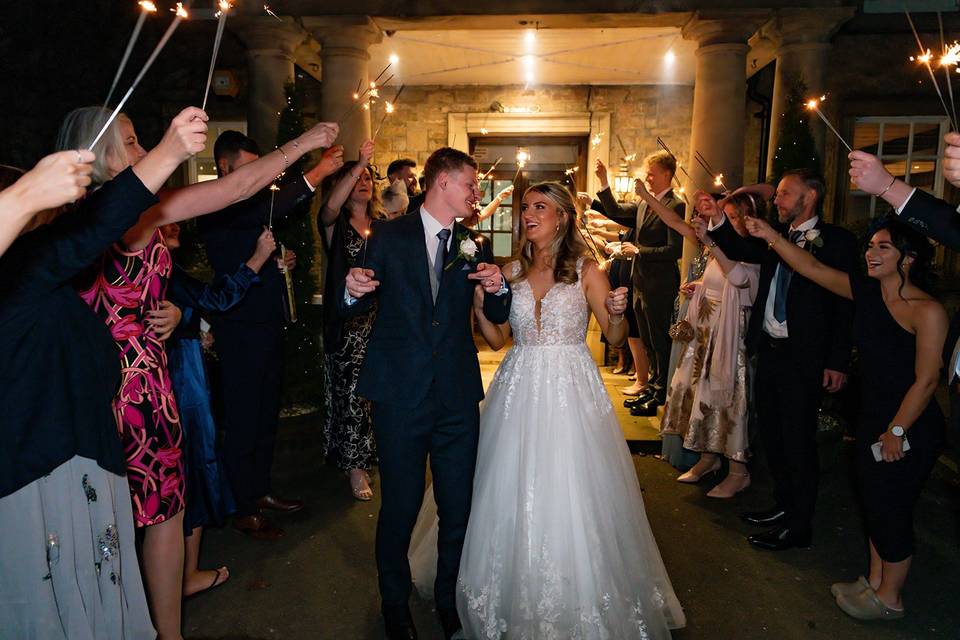 Sparklers at the front door