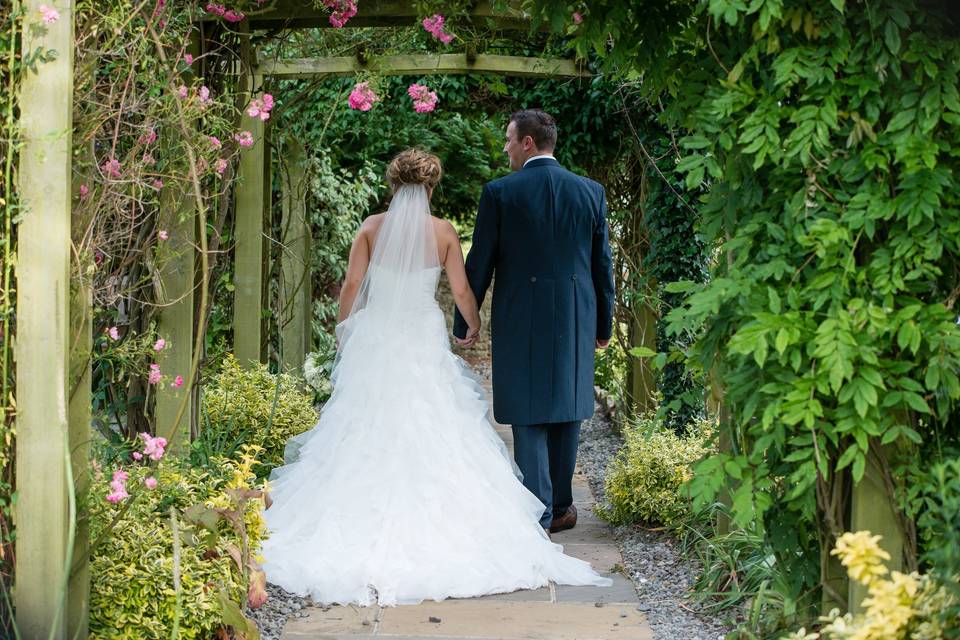 Verdant garden setting