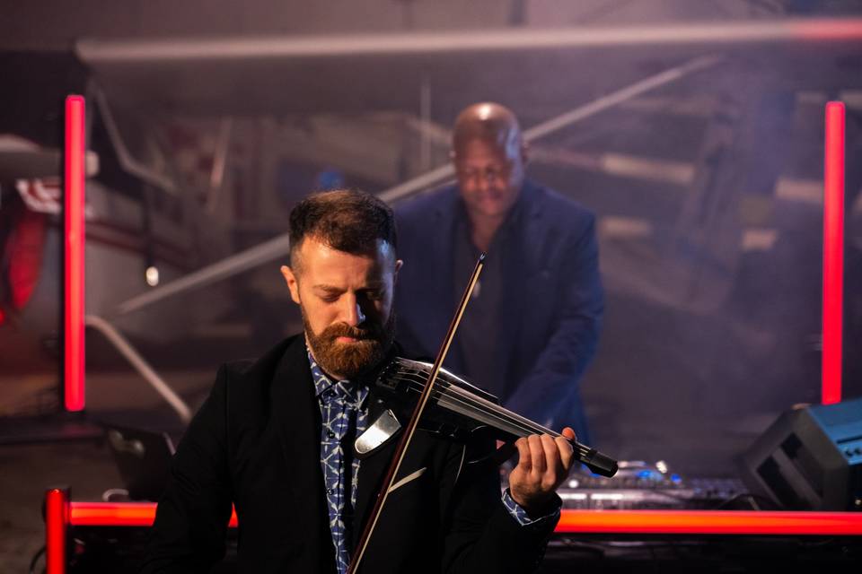 Violin player at an event