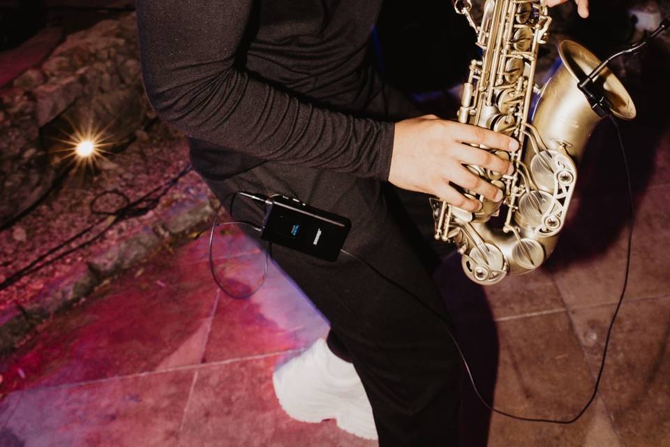 Saxophonist  playing in UK