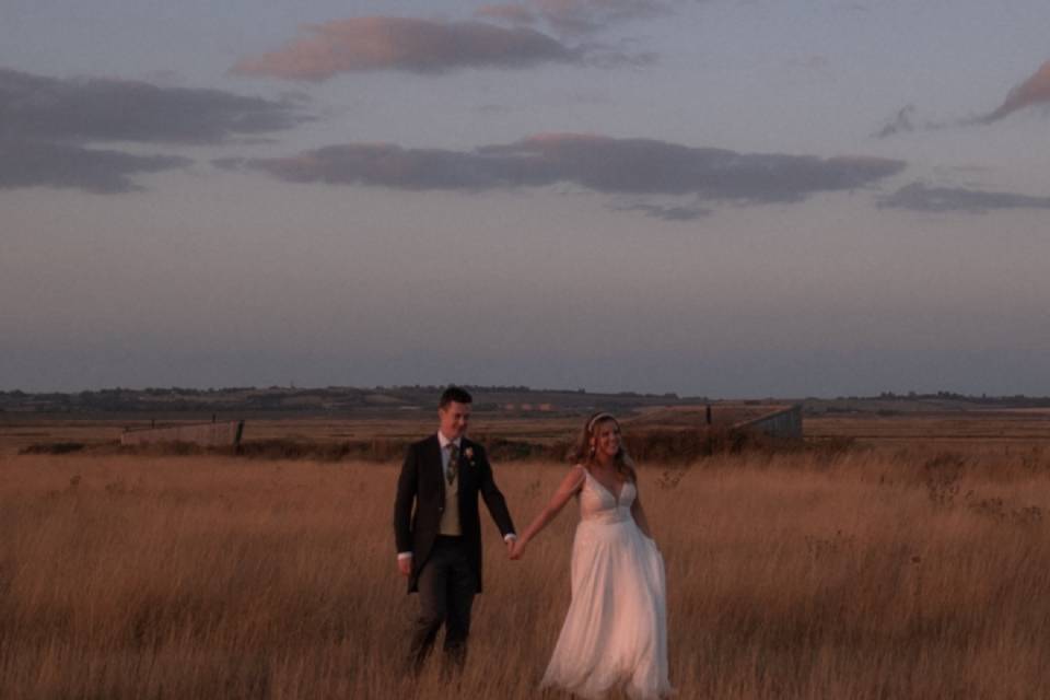 Couple walking hand in hand