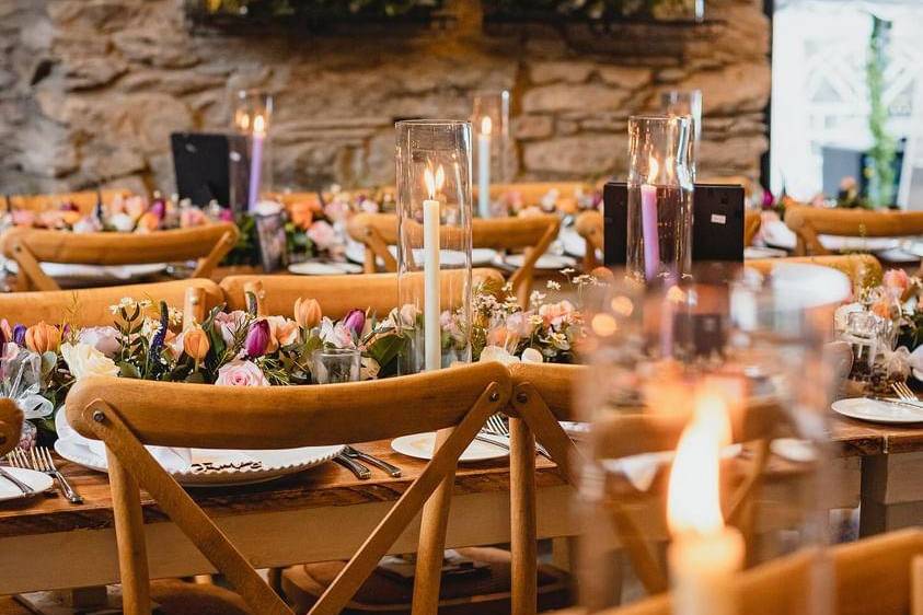 Candlelight in the barn