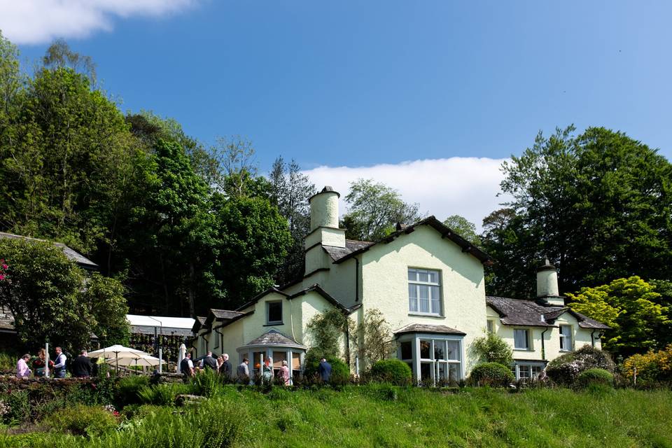 Blue skies over the house