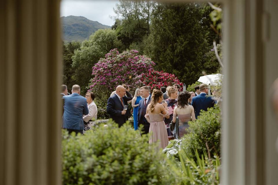 Reception on the sunny terrace