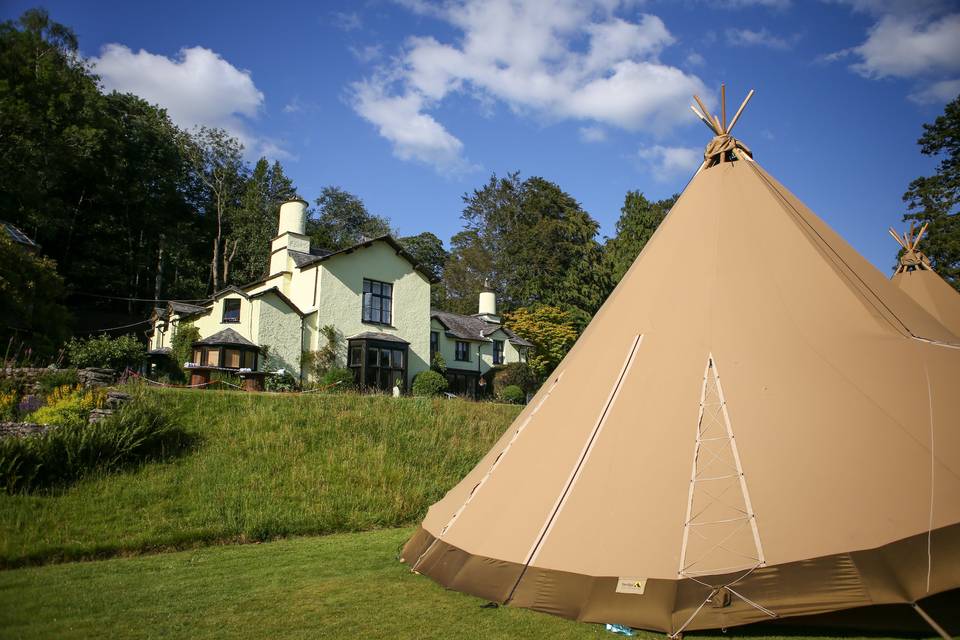 Marquee on the lawn