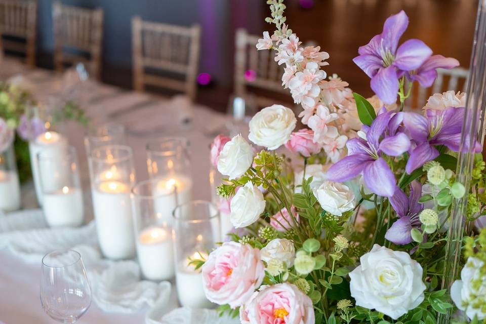 Candle close up table