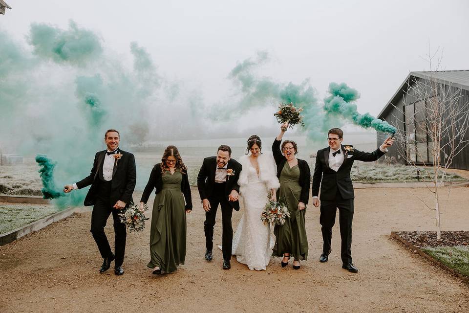 Silchester Farm bridal party