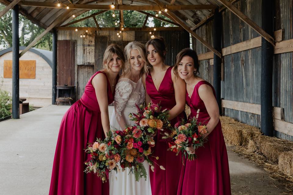 Bride and Bridesmaids