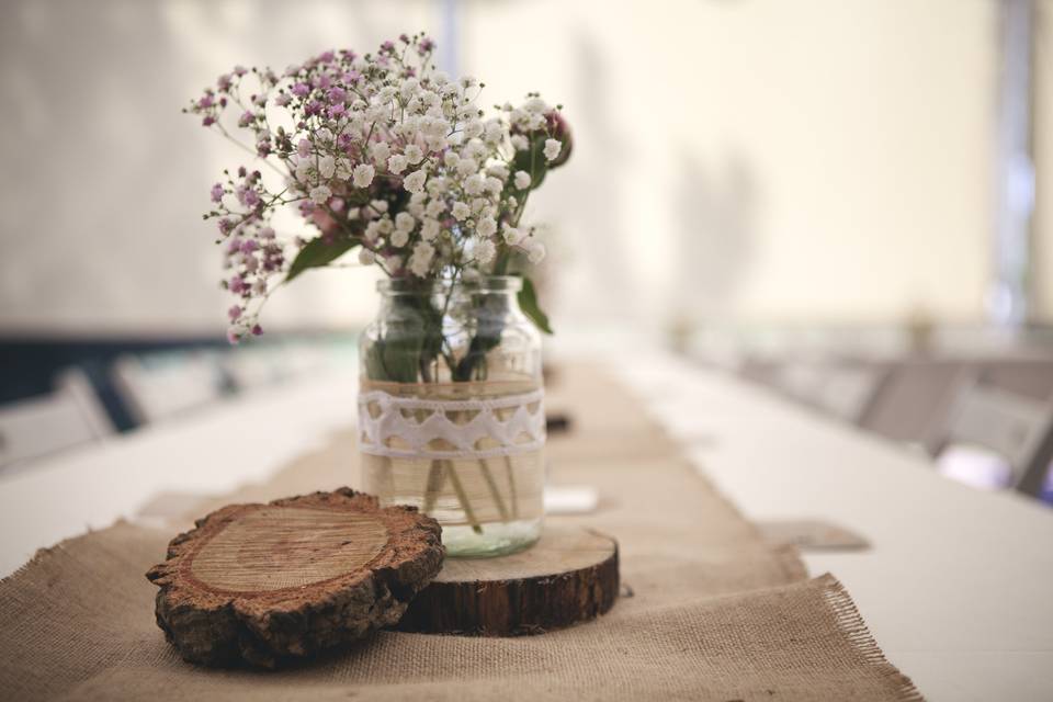 Rustic wedding centerpiece