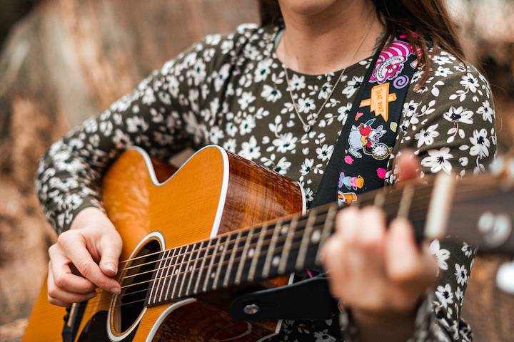 Playing the guitar