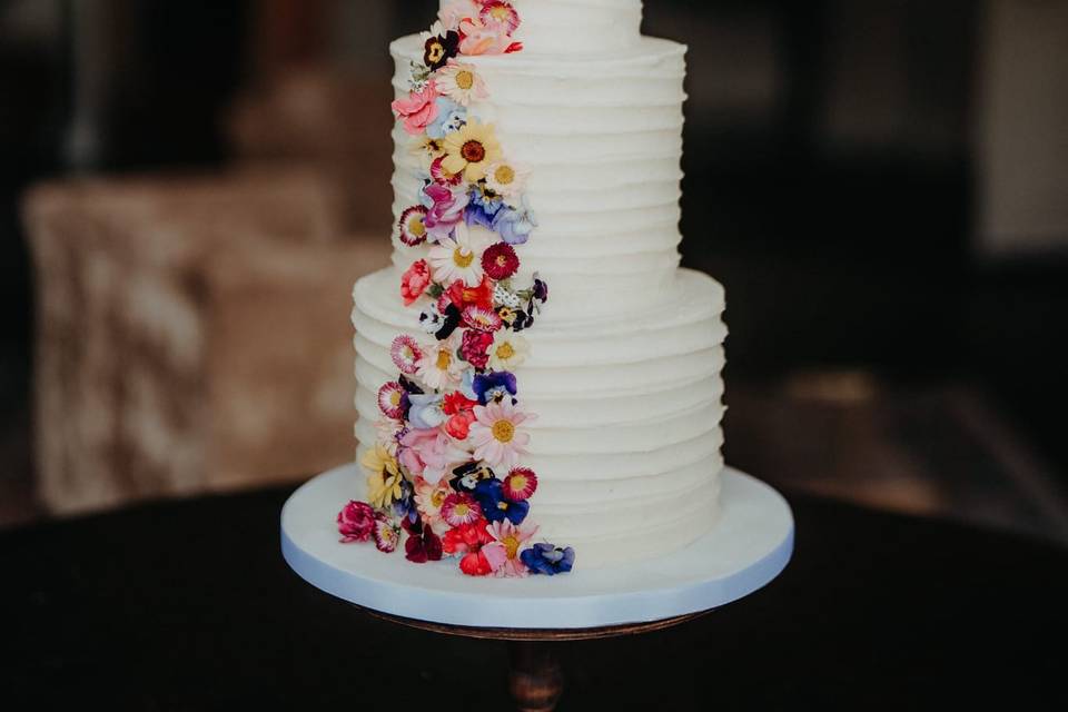 Buttercream and edible flowers