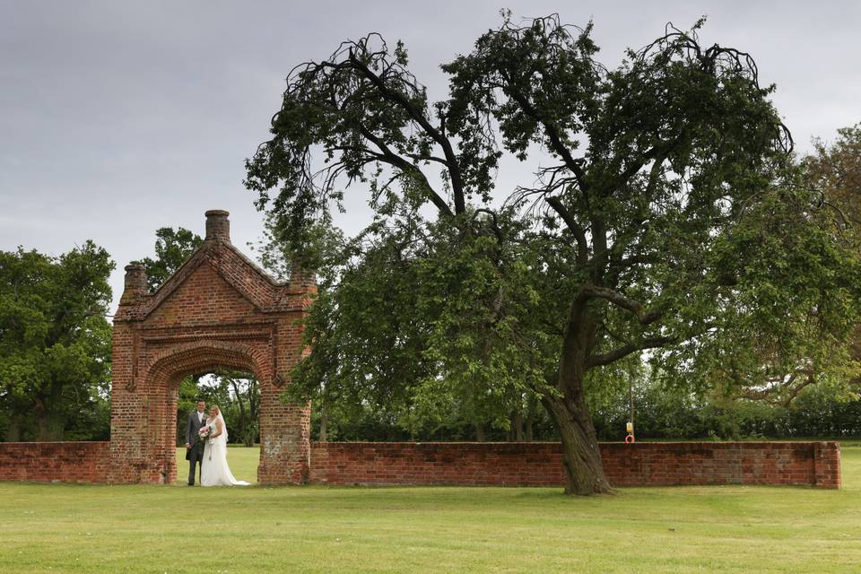 Bride and Groom under the arch