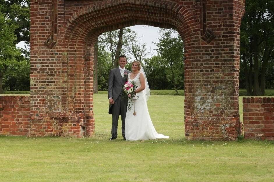 Bride and Groom under the arch
