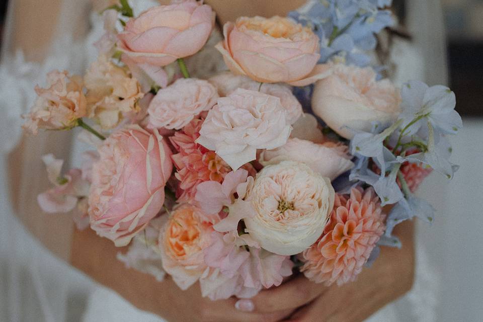 Pastel bridal bouquet