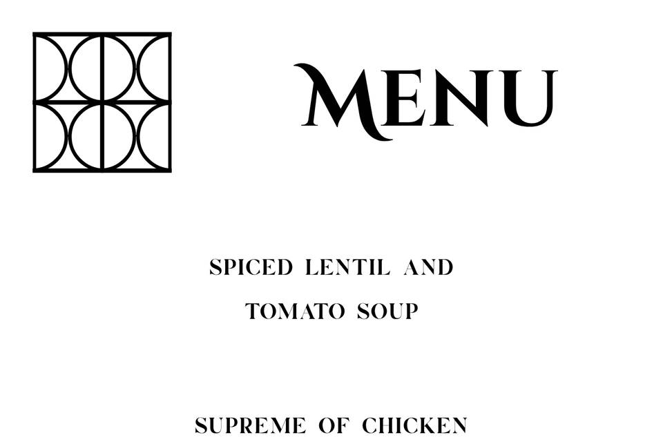 Art deco and monogram menu