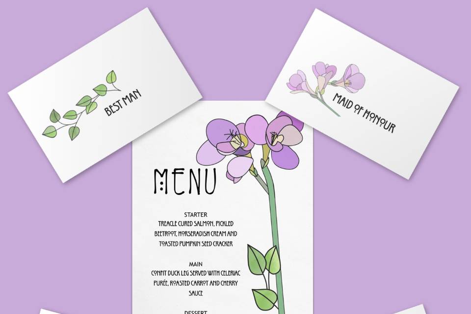 Mackintosh Menu/Place Cards