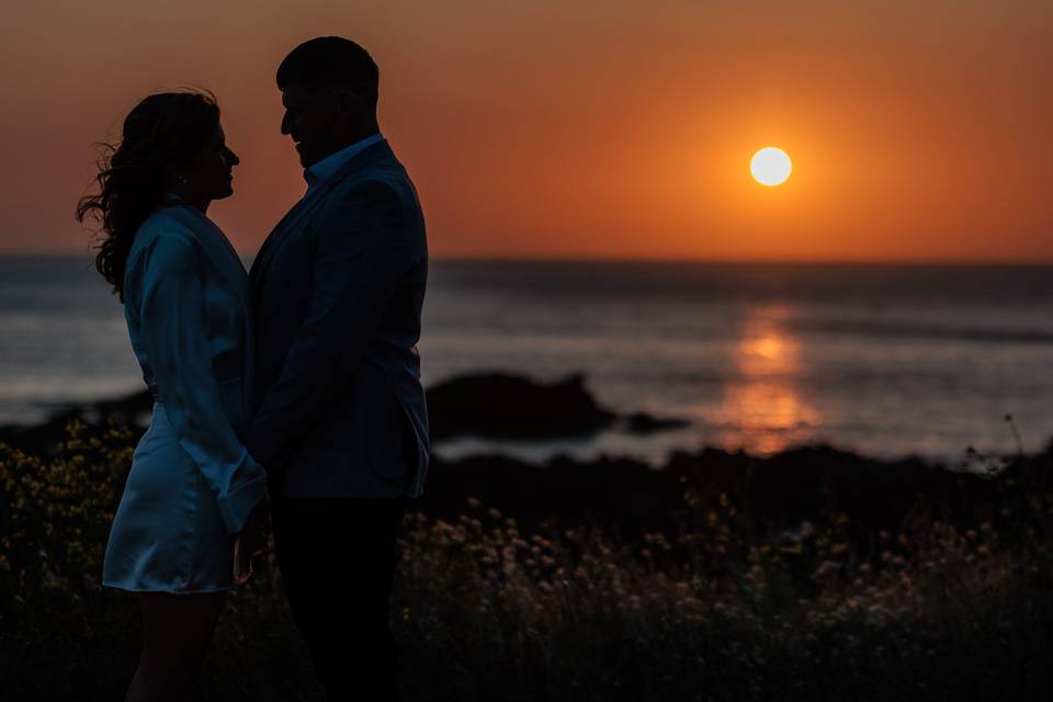 Sunset Jersey Wedding Photo