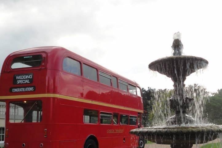 Eye-catching red bus