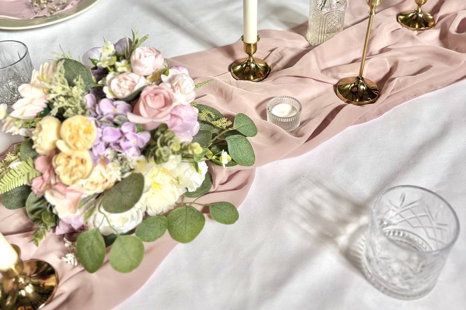 Romantic pastel wedding table