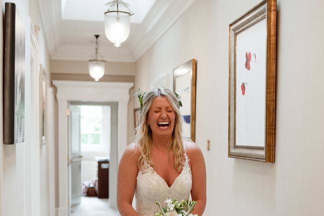 Bride in hallway