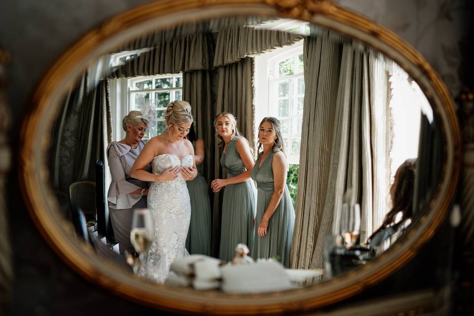 Bride in bridal suite