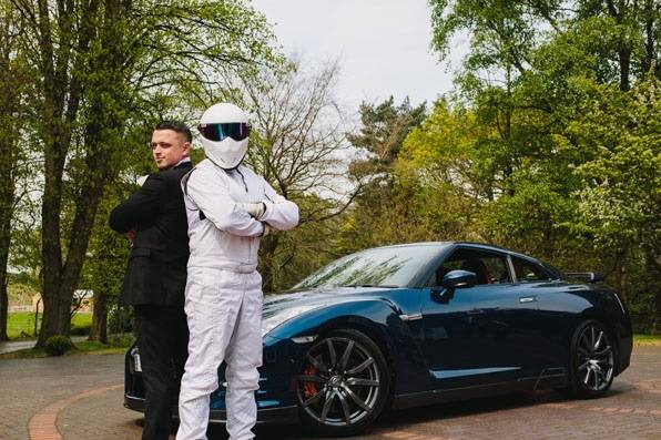 Groom with Stig - driveway