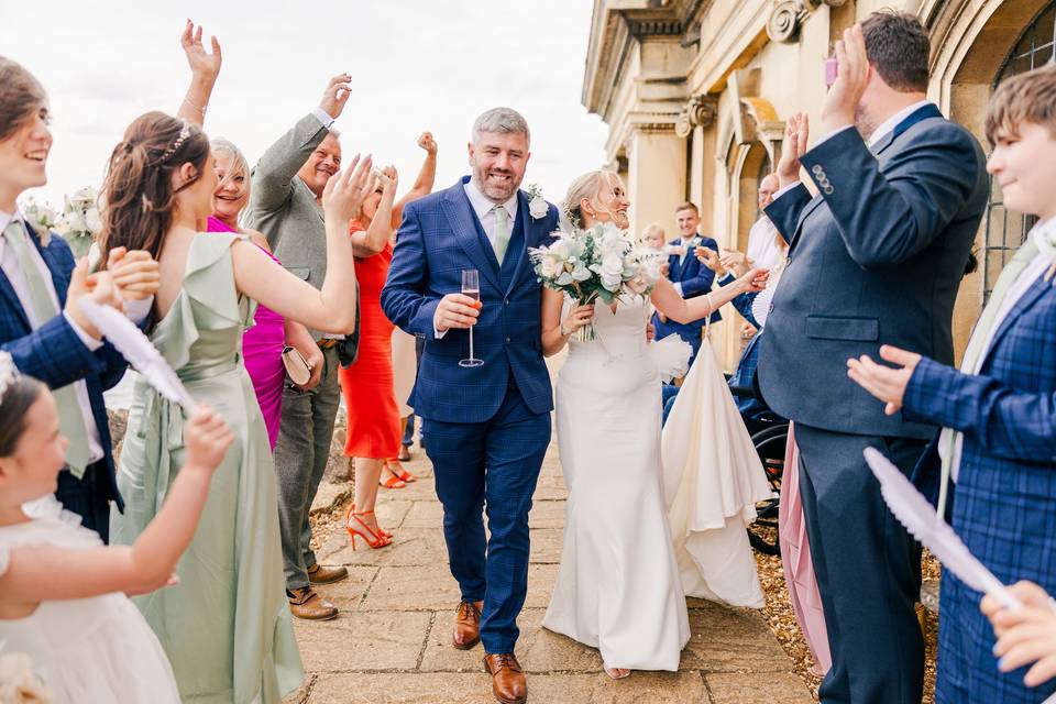 Couple exiting ceremony