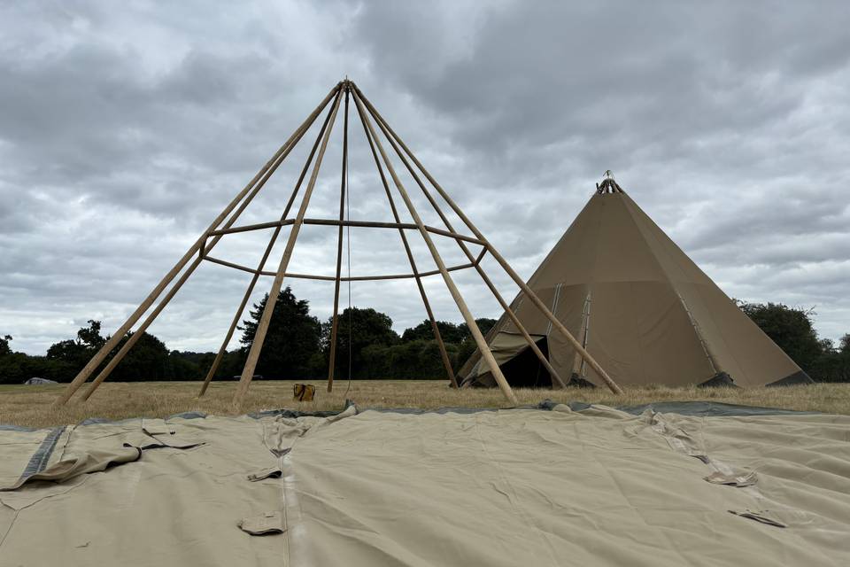 Setting up tipis