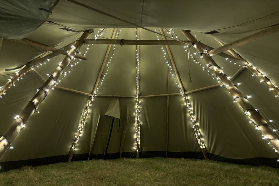 Internal space of one tipi