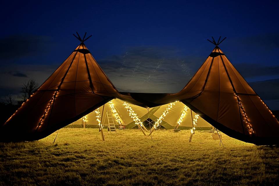 Tipis at Night