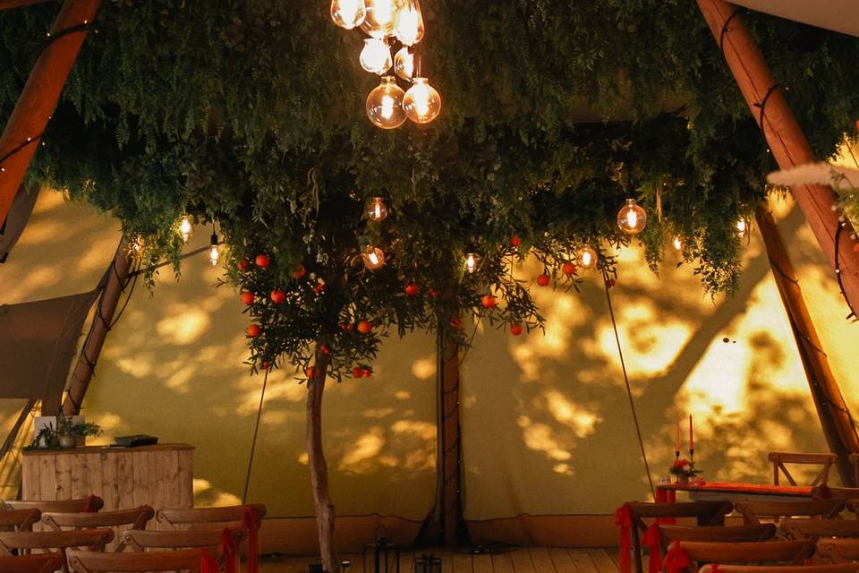 The ceremony setup