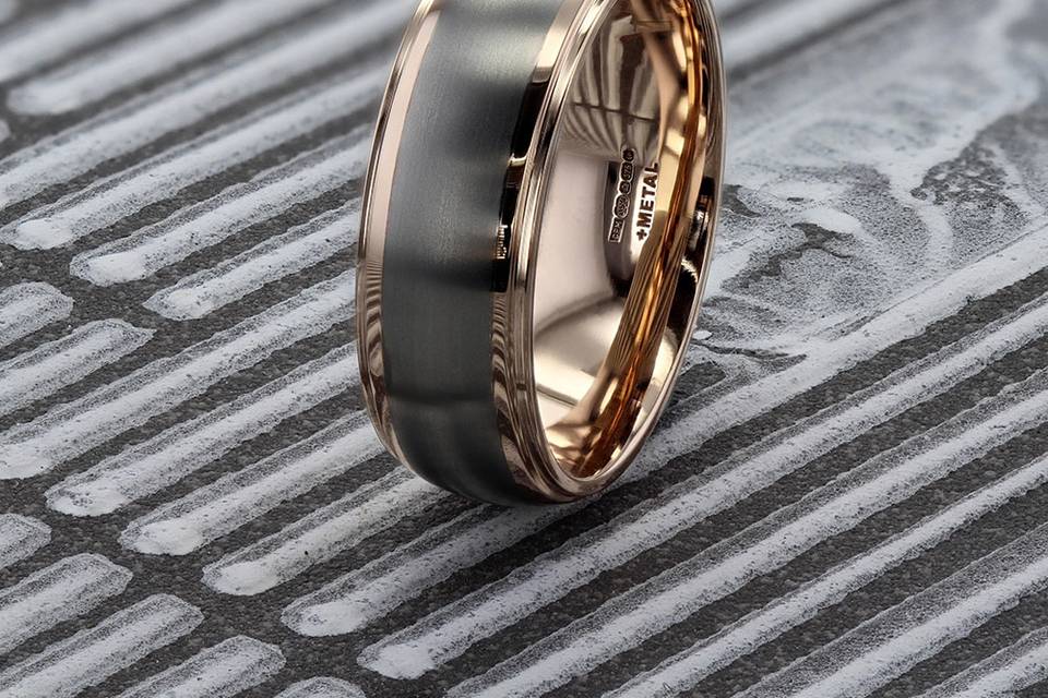 Gold and titanium wedding ring